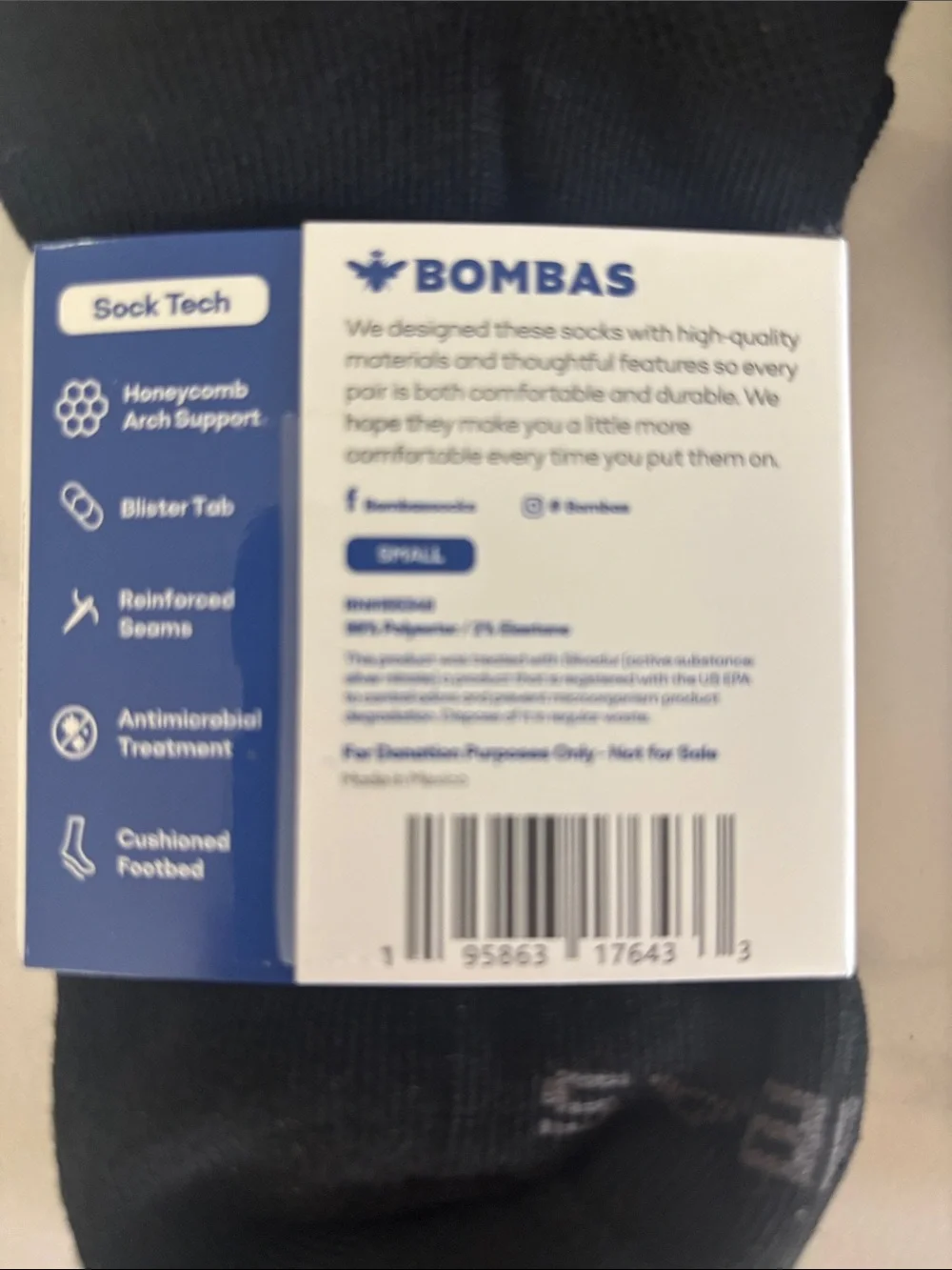 5 pairs Bombas ankle socks small - Picture 3 of 3